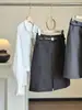 Falda de traje decommuting estilo coreano para mujer, nueva de otoño, de cintura alta, adelgazante, con abertura frontal, falda lápiz casual