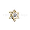 Jiangtai F136 Titanio Clavo para Hueso del Oído Estrella de Seis Puntas Incrustado con Zircón Joyería para Perforación Corporal de Aleación de Titanio G23 Clavo para la Oreja