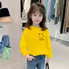 Camiseta Casual de Algodón con Dibujos Animados para Niños, Nuevo Estilo Primavera y Otoño, Versátil Holgada de Manga Larga Versión Coreana para Niñas, Camiseta Básica de Moda