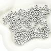 Cuentas cuadradas de acrílico con alfabeto inglés de plata antigua, hechas a mano, para pulseras y collares.