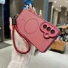 Aplicable a Samsung S26 Ultra Jia Dun Funda Magnética para Teléfono con Correa A56 A Prueba de Caídas Simple Mate Bicolor Funda Protectora