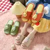 Pantuflas de Lino de Dibujos Animados para Mujer, Pantuflas de Verano para el Hogar en Pareja, Algodón y Lino Antideslizantes de Tacón Alto Silenciosas al por Mayor Estilo Coreano Moderno