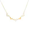 TikTok Explosivo Luz Luxo Branco Fritillaria Colar Amor Ouro 18K Simples Elegante Corrente de Pescoço Aço Titânio Sem Corrente de Clavícula