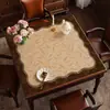 Nova Toalha de Mesa Quadrada de Alto Padrão Estilo Chinês, Impermeável, à Prova de Óleo, Lavável, Estilo Madeira Natural, Mesa Quadrada Tradicional, Tapete de Mesa de Silicone