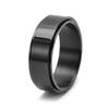 Pulsera de acero de titanio de 8 mm de ancho, giratoria, lisa, anillo antiestrés para novio, joyería para hombre con grabado láser ins