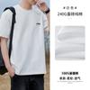 Nueva Camiseta de Manga Corta de Algodón Puro Pesado de 240 g Tops para Hombre Modernos Sueltos Casuales con Patrón de Letras Verano para Fondo