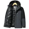 Chaqueta de plumón para hombre 2026 Invierno, Con capucha, Forro desmontable, Multifuncional para hombres de mediana edad de negocios, Abrigo cálido casual para exteriores