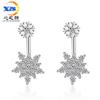 Coreia do Sul Joias Doce Fofo Brincos de Diamante Floco de Neve Brincos Pendurados Atrás da Orelha Joias Brincos Brincos