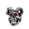 Temu venda quente europeu e americano exagerado punk Satanás Ram embutido zircão anel de caveira dominador personalidade tendência anel