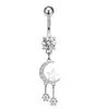 Aliexpress Ebay Amazon Popular Aço Inoxidável Unha do Umbigo Cravejada com Zircônia Argola do Umbigo Joia para Body Piercing em Estoque