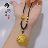 Collar con Colgante de Loto Hueco de Ocho Tesoros de Brújula Exquisita Chapado en Oro Vietnamita Alta Retención de Color Brújula de la Fortuna de Ocho Tesoros Venta al por Mayor