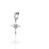Ice-Clear Snowflake Cross Star Earrings for Men, Cool Style with Zircon Inlays, Fashionable Non-Pierced Ear Accessories