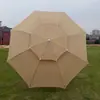 Sombrilla de Exterior con Poste Central de 3m, Sombrilla de Patio, Sombrilla de Fibra de Doble Capa, Sombrilla de Playa de Fibra Resistente al Viento con Doble Techo
