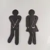 Venta caliente silueta hombres y mujeres puerta de baño logo decorativo colgante de madera impermeable tridimensional artesanía Amazon venta al por mayor transfronteriza