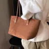 Bolsa feminina de camurça 2026 nova tendência outono vintage Maillard bolsa tote para o dia a dia bolsa de ombro de grande capacidade
