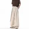 Verão 2026 Novo Estilo Novo Estilo Chinês Simples Retrô Calças Casuais Estilo Artístico Tendência de Hong Kong Design de Nicho Calças Longas Marca da Moda