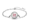 Pulsera de acero titanio con incrustaciones de diamantes calada tipo hilo de aromaterapia para difusión de aceites esenciales Pulsera con patrón de árbol de la vida europeo y americano venta al por mayor
