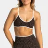 Nuevo Estilo Europeo y Americano Sujetador de Yoga con Estampado de Leopardo y Tirantes Finos, Alta Elasticidad, Efecto Adelgazante, Soporte de Reúne, Hermoso Diseño de Espalda, Adecuado para Correr al Aire Libre, Sujetador de Fitness Absorbente de Sudor