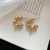 Brincos Geométricos Estilo Metal Retro Europeu e Americano, Simples e Modernos, Versáteis para o Dia a Dia, Brincos de Luxo Leve e de Alta Qualidade
