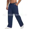 Pantalones Casuales de Verano para Hombre para Exteriores Color Sólido Moda Deportiva Versátiles Cordón Pantalones Holgados Modernos En Stock