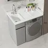 Gabinete de lavandería para balcón con fregadero integrado y tabla de lavar, gabinete para lavadora de carga frontal, combinación de gabinetes de baño, venta al por mayor de fábrica