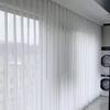 Cortina de tela de janela de linho de algodão com padrão espinha de peixe Cortina de gaze branca sonhadora Sala de estar Varanda Quarto de roupa de cama Cortina de tela de janela permeável transparente
