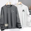 Sudadera de Cuello Redondo para Hombre, Marca de Tendencia Otoñal, Versátil Estampada Holgada de Manga Larga, Atuendo Unisex para Pareja, Top de Estudiante