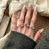 Anillo Estrella Luna Azul Glaciar 2026 Estilo Nuevo Diseño de Nicho Sensación de Alta Gama Anillo para Dedo Índice Anillo Ajustable para Mujeres