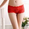 Cueca Boxer Transparente de Renda Sexy Luxuosa Perfurada Perspectiva Roupa Íntima Feminina Tentação Respirável Cintura Baixa Boxer Feminina 6808