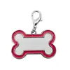 Placa de identificación para transferencia de calor, collar DIY para perros y gatos, adecuado para perros y gatos pequeños y medianos, con diseños impresos, etiqueta de identificación anti-pérdida, collar y colgante