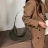 Bolso de mano informal de gamuza 2026 nuevo bolso hobo vintage de gamuza mate piel de vaca bolso de axila bolso cruzado para mujer