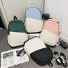 Mochila Casual Color Block da Moda para Estudantes Masculinos e Femininos, Mochila Simples e Versátil para Campus, Bolsa de Viagem Leve de Grande Capacidade