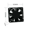 Ventilador de Rodamiento de Bolas de Alta Velocidad Dc6020 5V12V24V Flujo Axial 3500 Rpm Deshumidificador Enfriador de Aire Dc