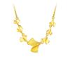 Novo estilo chinês vietnamita ouro retrô escovado sete folhas de ginkgo colar clavícula joias femininas suprimento atacado