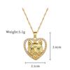 [Acero de Titanio] Amor Cabeza de Gato Temperamento Lujoso Ligero Collar Precioso de Diamantes Completos para Mujer Más Fácil de Combinar Cadena Clavicular Cadena de Acero de Titanio