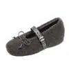 Zapatos Mary Jane cálidos para mujeres petite, con aumento interno de altura, adecuados para otoño e invierno, de corte bajo, forrados de felpa, en colores blanco y marrón