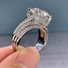 Anillo de amor de lujo de seis garras con imitación de diamante Mosan de 5 quilates, muy popular en Internet Celebrant. Conjunto III. Anillo de amor popular para mujer. Venta al por mayor.
