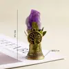 Pedra Lapidada de Cristal Natural Transfronteiriça Coluna de Cristal Árvore da Vida Sino Criativo Sino de Mão Adorno de Decoração de Adereço de Halloween