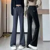 Pantalones de Traje Acampanados de Cintura Alta Exclusivos para Personas Altas, Otoño/Invierno 2026, Tallas Grandes, Cintura Elástica, Caída Fluida, Pantalones de Campana que Favorecen la Figura