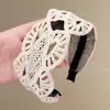 Diadema retro de corona alta para mujer, simple y elegante, diadema de ala ancha que no estrangula el cabello, accesorio para el cabello de moda estilo coreano