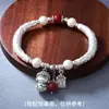 Plata Pura 999 Vintage 3D Martillado Duro Textura Martillada Tubo Curvo Tubo de Plata Pulsera Media Accesorios DIY Pulsera de Cristal Accesorios de Joyería de Plata