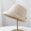 Sombrero de Pescador a Cuadros Estilo Coreano Retro para Mujer Principios de Otoño Adelgazante de Rostro Moda con Ala Enrollada Lazo Sombrero de Sol
