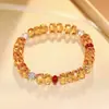 Nuevo Pulsera de Cristal con Cuentas de Ábaco Dorado Chino para Mujer Lujo Ligero Nicho Exquisito Bolsa de la Suerte Colgante de Moneda Pulsera de Cuentas