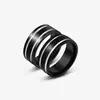 [Una generación de cabello] banda caliente transfronteriza anillo de acero inoxidable negro moda coreana simple anillo de acero de titanio