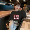 Conjunto de moda de alta gama estilo coreano para niñas, camiseta de manga larga con estampado de dibujos animados, ropa de primavera y otoño, camiseta versátil y elegante de moda para bebés