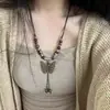 Collar de Mariposa Estilo Bohemio Retro para Mujer, Estilo Étnico, Cadena Larga para Suéter Estilo Chino Nuevo, Accesorio de Cuello de Gama Alta