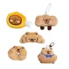 Juguete de Peluche de Capibara Chirriante Colgante Croissant Pata de Pollo Llavero de Capibara Broche Accesorio para el Cabello Accesorio para la Ropa
