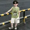 Conjunto de Chaleco de Verano para Niños 2026 Nuevo Elegante Estilo Urbano Ropa de Verano para Niños Pequeños Conjunto Delgado de Dos Piezas para Bebé
