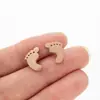 Brincos Minimalistas Europeus e Americanos em Aço Inoxidável com Formato de Coração, Flor, Animal Coelho para Mulheres, Acessórios de Orelha Geométricos Estilosos