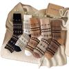 Calcetines Grues Estilo Bosque Retro Cálidos para Pareja de Estudiantes Nuevos para Otoño e Invierno para Hombres y Mujeres de Longitud Media Engrosados de Felpa